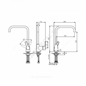 Смеситель для кухонной мойки серия UNO ручка сбоку одноручный Vidima BA242AA