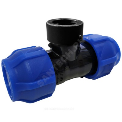 Тройник компрессионная ПЭ ВР Дн 50х1/2"х50 Ру16 VALFEX 1210015001250