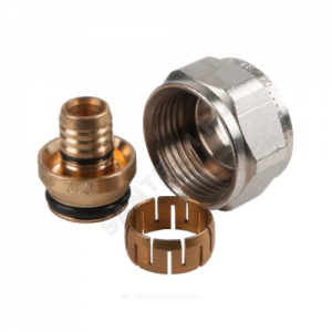 Евроконус для PE-X латунь никель Дн 16х2,0х3/4" Flex-X Uponor 1057441 (1045538)