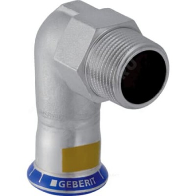 Угольник сталь нерж 90гр Дн 15х1/2" пресс/НР для газоснабжения Mapress Geberit 34149