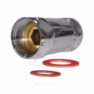 Соединитель для полотенцесушителя латунь Ду 25 (1") нак/гайка прямой хром Терминус 4620768880704