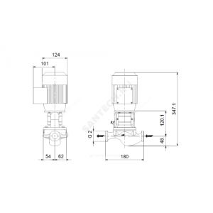 Насос ин-лайн с сухим ротором TP 32-50/2-A-O-A-BQQE PN10 3х220-240/380-415В/50 Гц Grundfos 98282120