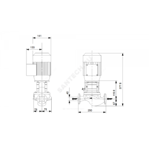 Насос ин-лайн с сухим ротором TP 40-80/2-A-F-A-BQQE PN6/10 1х220-240В/50 Гц Grundfos 98282358
