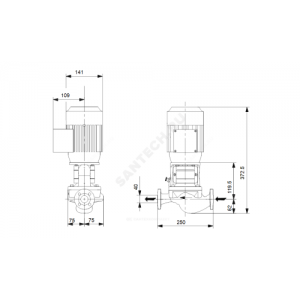 Насос ин-лайн с сухим ротором TP 40-90/2-A-F-A-BQQE PN6/10 3х220-240/380-415В/50 Гц Grundfos 98282359