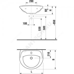Умывальник подвесной Lyra 50 белый Jika 8.1427.0.000.104.9