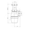 Сифон для умывальника/мойки бутылочный 1 1/2"x40 без выпуска Орио А-4000
