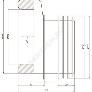 Манжета для унитаза эксцентрическая 110мм Орио С-997