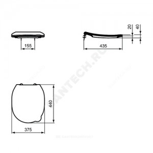 Сиденье для унитаза CONTOUR 21 белое Ideal Standard S453601.