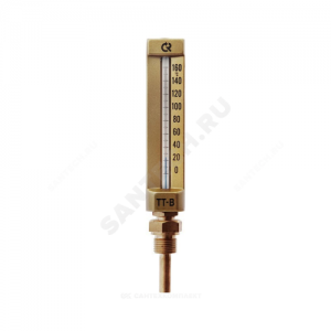 Термометр жидкостной виброустойчивый прямой L=150мм G1/2" 120С ТТ-В-150 150/100 Росма 00000002828