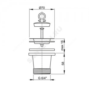 Выпуск для кухонной мойки 1 1/2" удлиненный с нержавеющей решёткой D=70мм с пробкой Alca Plast A34