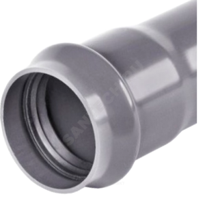 Труба НПВХ серая SDR41 Дн 160х4,0 Ру6,3 раструбная напорная 45С L=6,14м в/к Хемкор 1191005