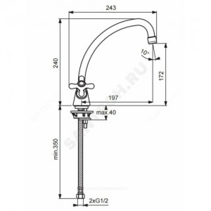 Смеситель для кухонной мойки серия RETRO двуручный Vidima BA132AA