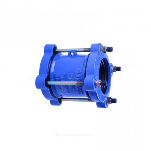 Муфта чугун соединительная Ду 100 (Дн 108-128) Ру16 L=150мм ДРК