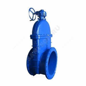 Задвижка чугун 30ч539р аналог МЗВ обрезиненный клин c гайкой Ду 700 Ру10/16 до +120 фл с редуктором Китай