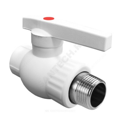 Кран PP-R шаровой белый НР Дн 20х1/2" VALFEX 10144220