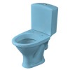 Унитаз-компакт Вест голубой нижний подвод косой выпуск 1/реж полипропилен Santeri
