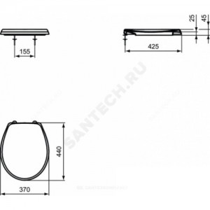 Сиденье для унитаза дюропласт микролифт Ideal Standard W303001