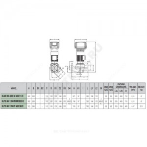 Насос ин-лайн с сухим ротором KLPE 65-2000 M MCE22/C IE3 DAB 60201949