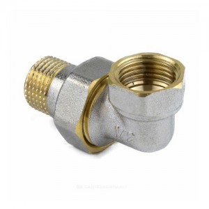 Соединитель латунь никель американка Ду 32 (1 1/4") угловой ВР/НР 9015 ГОСТ 32585-2013 Aquasfera 9015-04