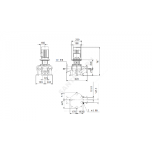 Насос ин-лайн с сухим ротором TP 125-60/4-A-F-A-BAQE PN16 3х380-415В/50 Гц Grundfos 98868020