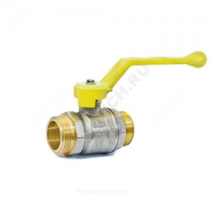 Кран шаровой латунь никель газ Pride Ду 50 Ру25 НР полнопроходной рычаг аналог 11б27п LD 47.50.Н-Н.Р .