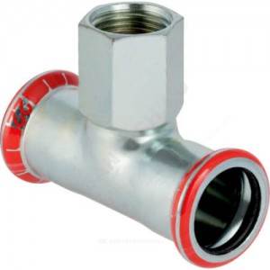 Тройник сталь углеродистая Дн 35х1"х35 пресс/ВР Mapress Geberit 21314