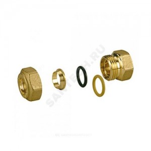 Переходник латунь для медных труб Дн 16х1/2" обжим/ВР R180F Giacomini R180FY115