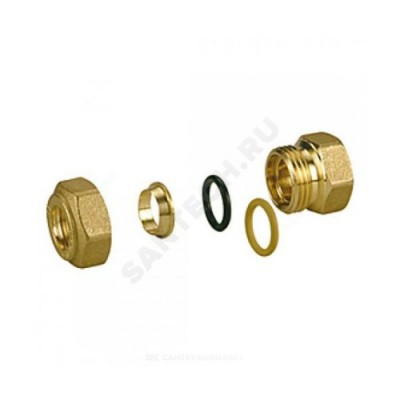 Переходник латунь для медных труб Дн 16х1/2" обжим/ВР R180F Giacomini R180FY115