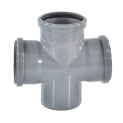 Крестовина PP-H 1-плоскостная серая Дн 110х50х50х87гр б/нап в/к RTP (РосТурПласт) 11326/