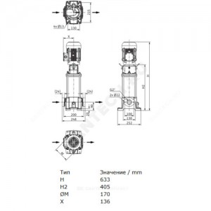 Насос многоступенчатый вертикальный HELIX FIRST V 1601-5/16/E/S/400-50 PN16 3х400В/50 Гц Wilo 4200978