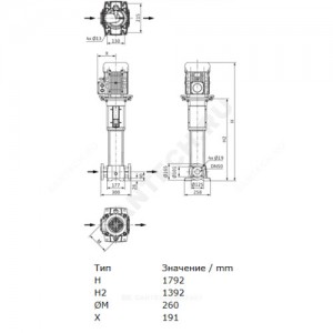 Насос многоступенчатый вертикальный HELIX FIRST V 1616-5/30/E/KS/400-50 PN30 3х400В/50 Гц Wilo 4201013