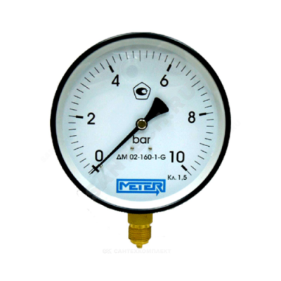 Манометр ДМ02-160 радиальный Дк160мм 0-10 бар G1/2" Метер
