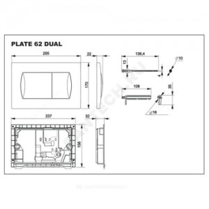 Кнопка для инсталляции PL62 B хром глянцевый Roca 8901160B1