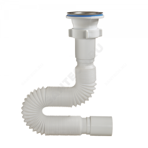 Сифон для умывальника гофрированный 1 1/4"x40 L=650мм выпуск с нержавеющей решёткой D=63мм Орио А-30161