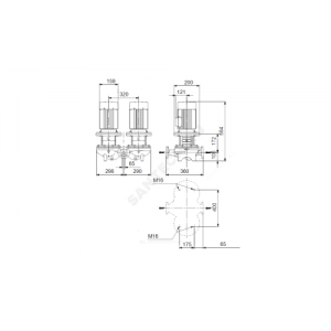 Насос ин-лайн с сухим ротором TPD 65-90/4-A-F-A-BAQE PN16 сдвоенный 3х220-240/380-415В/50 Гц Grundfos 96087465