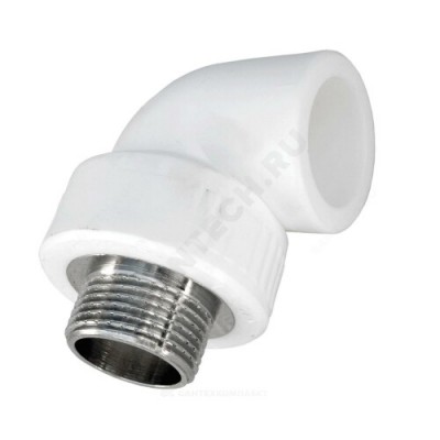 Угольник PP-R комбинированный белый НР Дн 40х1 1/4"х90гр Китай