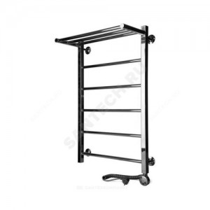 Полотенцесушитель электрический нерж сталь Лесенка с полочкой 500х1000мм 9П ТЭН справа Классика-Люкс Элит-Металл Э-40-09