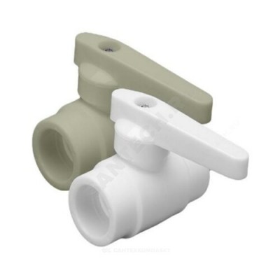 Кран PP-R шаровой серый внутренняя пайка Дн 20 RTP (РосТурПласт) 15530