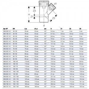 Тройник PP-MD бесшумный Silent-PP Дн 110х110х45гр б/нап в/к Geberit 390.535.14.1