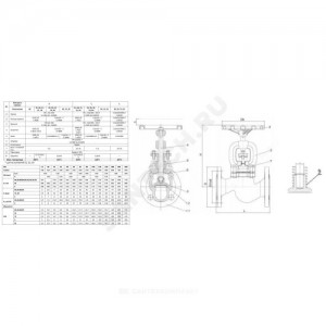 Клапан запорный чугун 215A Ду 300 Ру16 Тмакс=300 оС фл со штурвалом сальниковый Zetkama 215A300C04
