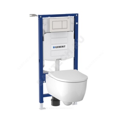 Комплект 4 в 1 Icon унитаз подвесной + инсталляция + кнопка смыва + сиденье дюропласт микролифт Geberit 500.300.01.I