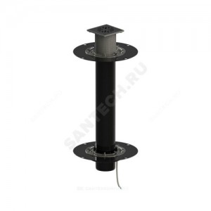 Воронка кровельная с вертикальным выпуском двухуровневая PP Дн 110 с электрообогревом, чугунной решёткой в/к Татполимер ТП-10.100/Р-Э