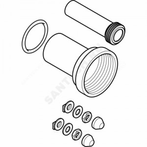 Комплект присоединительный для подвесного унитаза 90мм L=185мм Geberit 152.404.46.1