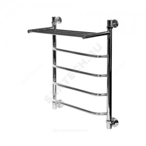 Полотенцесушитель водяной нерж сталь Лесенка Ду 25 (1") НР с полочкой 400х400мм 2П нижнее подключение в/к соединитель (1"х3/4") Уют Элит-Металл В-24-01