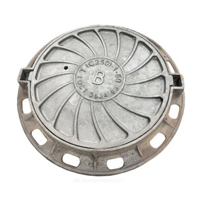 Люк чугун (В) водопроводный Т (тяжелый) круглый (С250) m=98кг h=100мм ГОСТ 3634-2019 ППК