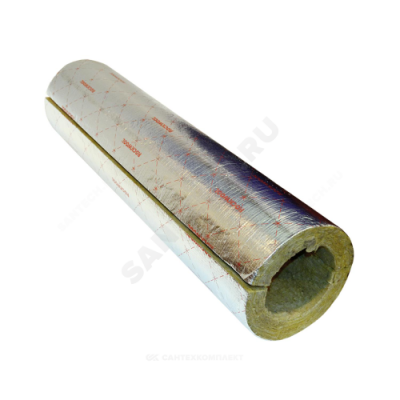 Цилиндр навивной минеральная вата ROCKWOOL 100 кашированный фольгой 90/89 L=1м ROCKWOOL 134894