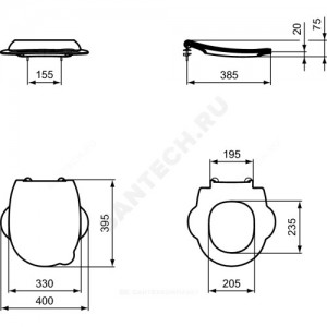 Сиденье для унитаза CONTOUR 21 белое Ideal Standard S453301.