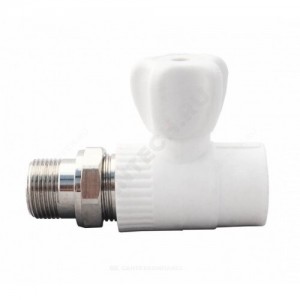 Кран PP-R шаровой серый НР Дн 20х1/2" прямой для радиатора RTP (РосТурПласт) 15533