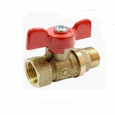 Кран шаровой латунь 11Б27фт1М Ду 32 Ру40 ВР/НР полнопроходной бабочка VALFEX VF.218.LB1.114