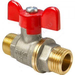 Кран шаровой латунь никель 11Б27фт1М Ду 15 Ру40 НР полнопроходной бабочка VALFEX VF.219.NB1.012